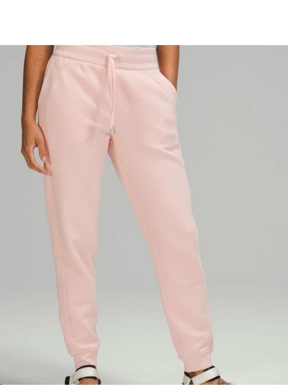 lululemon athletica scuba joggers pale pink drawcord sweatpants #14